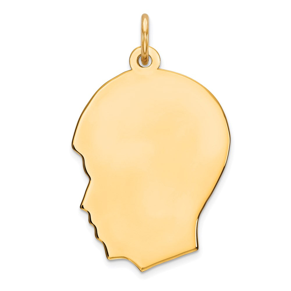 Sterling Silver GP Engravable Boy Polished Disc Charm, 28 x 17 mm, 1.16 g