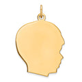Sterling Silver GP Engravable Boy Polished Disc Charm, 31 x 20 mm, 3.09 g