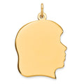 Sterling Silver GP Engravable Girl Polished Disc Charm, 31 x 20 mm, 1.5 g