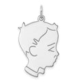 SSilver Rh-plt Engravable Boy Polished Front/Satin Back Disc Charm, 30 x 19 mm, 1.9 g