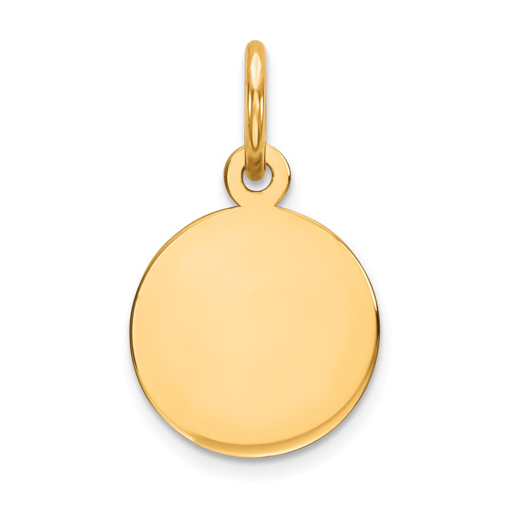 Sterling Silver GP Engraveable Round Polished Disc Charm, 16 x 10 mm, 0.39 g
