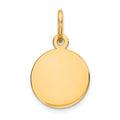 Sterling Silver GP Engraveable Round Polished Disc Charm, 16 x 10 mm, 0.55 g