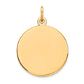 Sterling Silver GP Engraveable Round Polished Disc Charm, 25 x 17 mm, 1.85 g