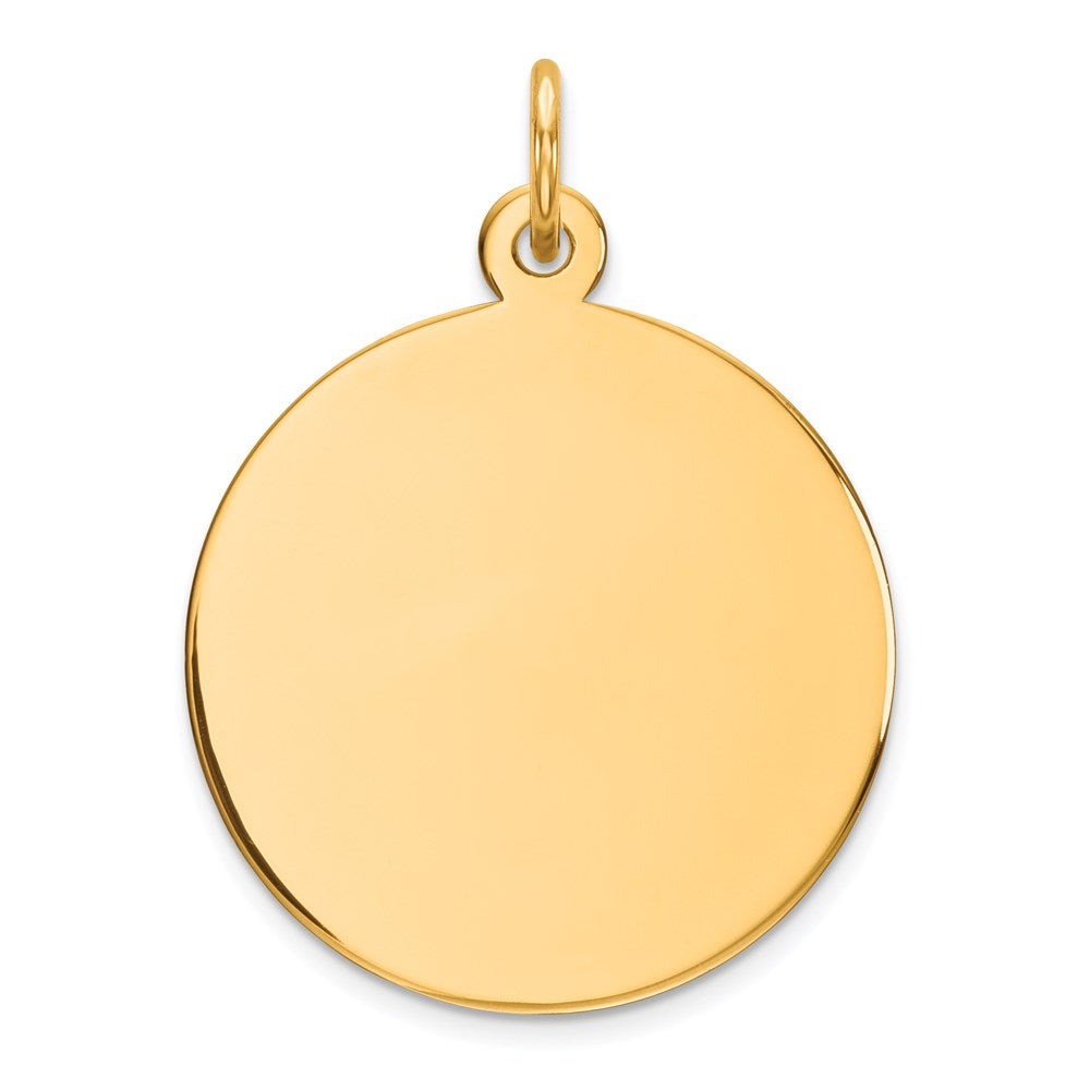 Sterling Silver GP Engraveable Round Polished Disc Charm, 26 x 19 mm, 1.85 g