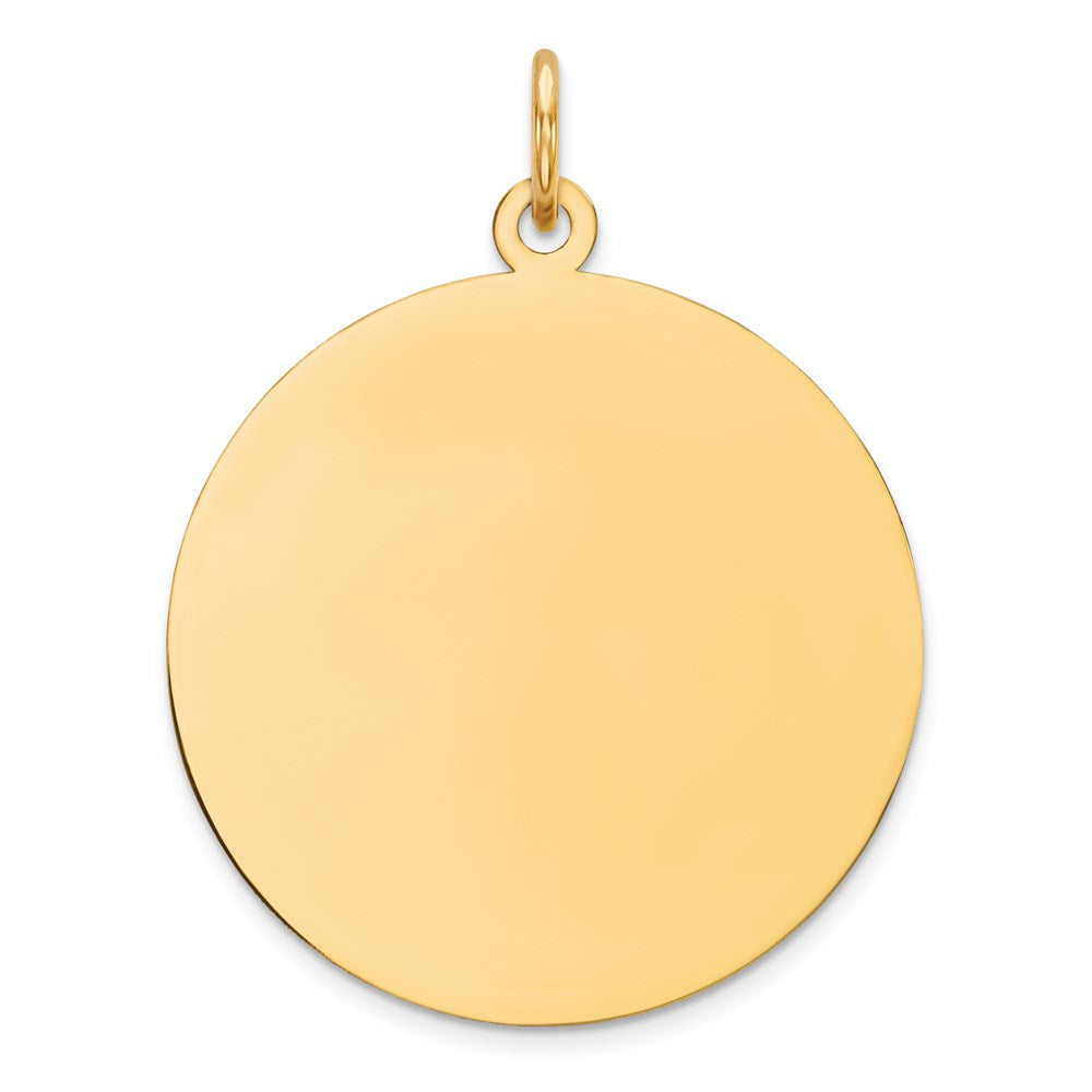 Sterling Silver GP Engraveable Round Polished Disc Charm, 29 x 22 mm, 3.27 g