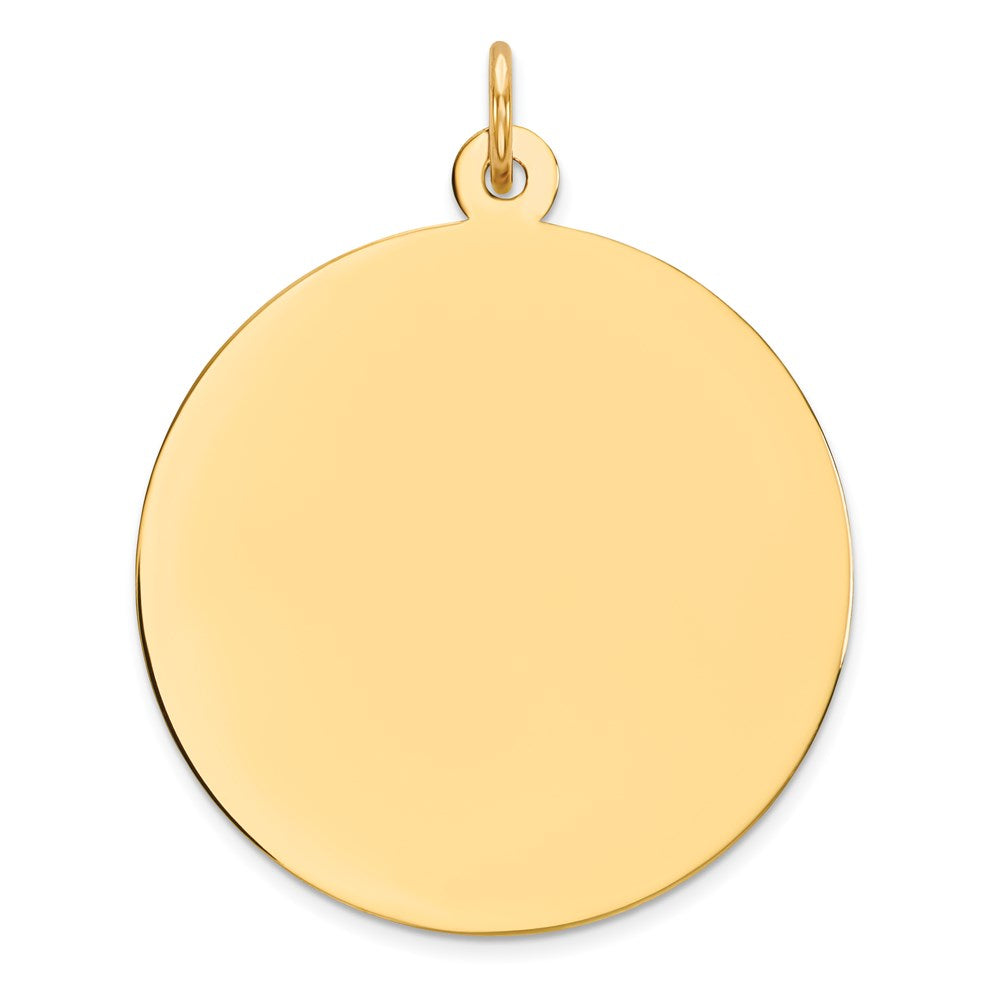Sterling Silver GP Engraveable Round Polished Disc Charm, 33 x 26 mm, 4.2 g