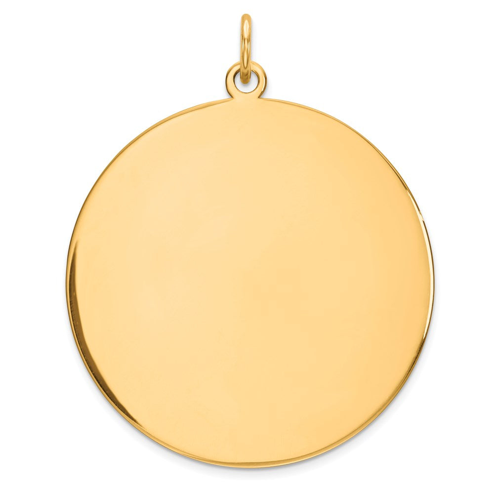 Sterling Silver GP Engraveable Round Polished Disc Charm, 36 x 29 mm, 4.1 g