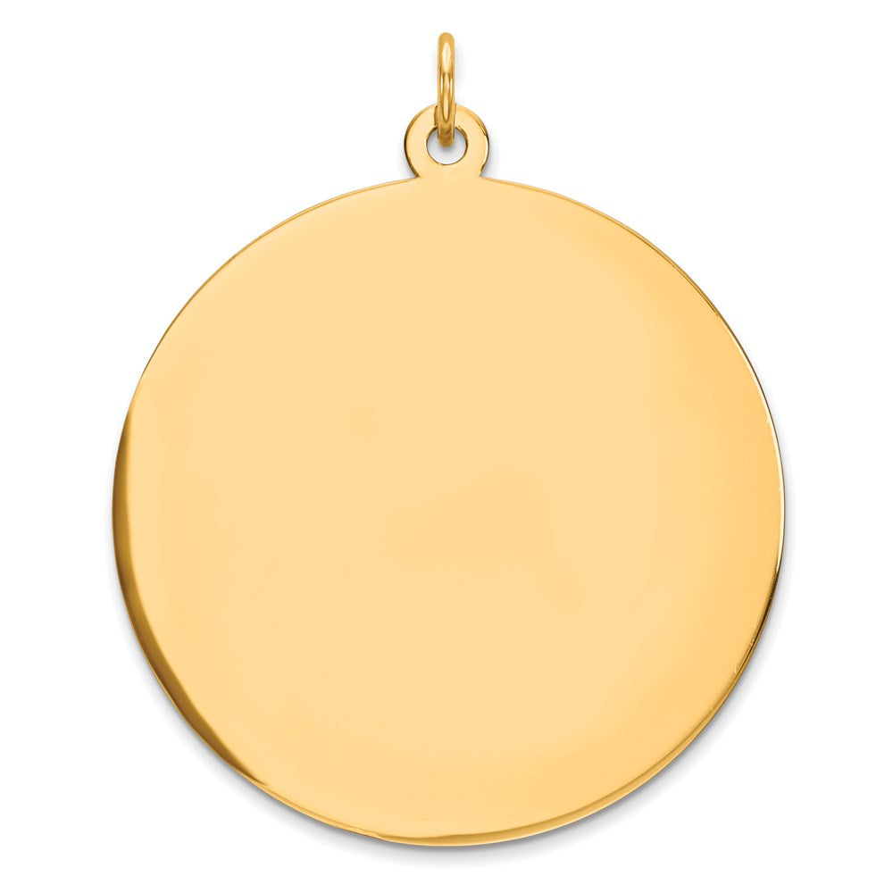 Sterling Silver GP Engraveable Round Polished Disc Charm, 39 x 32 mm, 4.79 g