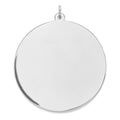 Sterling Silver Rhod-plated Eng. Rnd Polish Front/Satin Back Disc Charm, 46 x 38 mm, 13.02 g