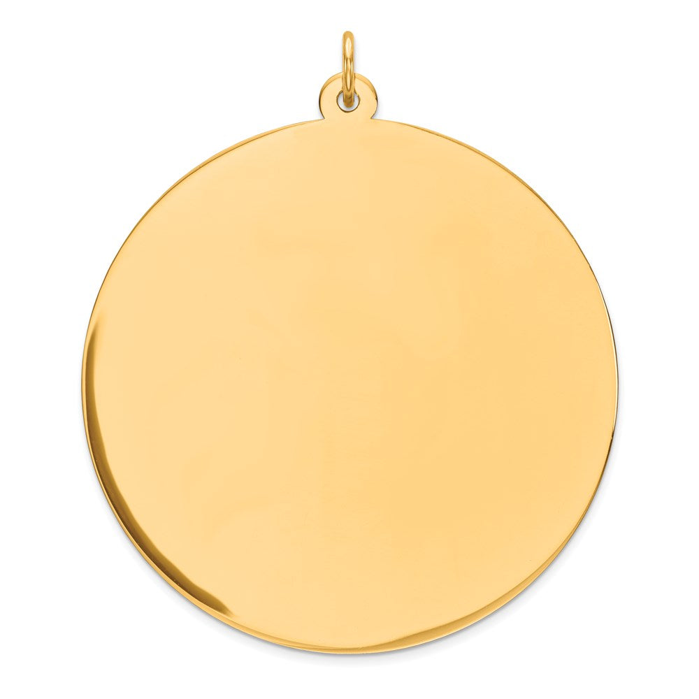 Sterling Silver GP Engraveable Round Polished Disc Charm, 46 x 38 mm, 9.55 g