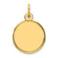 Sterling Silver GP Engraveable Round Polished Disc Charm, 20 x 13 mm, 0.61 g