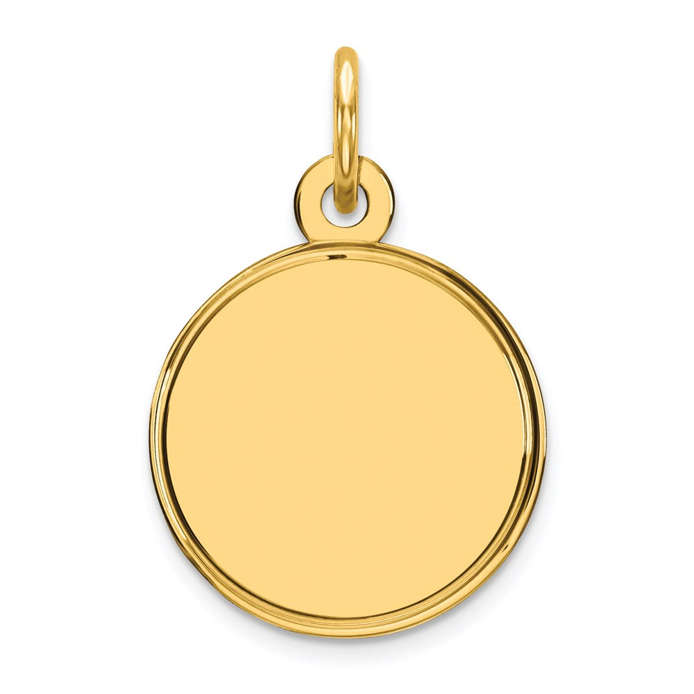 Sterling Silver GP Engraveable Round Polished Disc Charm, 20 x 13 mm, 0.61 g