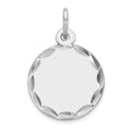 Sterling Silver Rhod-plated Eng. Rnd Polish Front/Satin Back Disc Charm, 20 x 13 mm, 0.88 g - ID5S9QM380/278L7