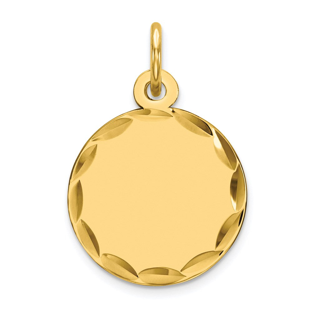 Sterling Silver GP Engraveable Round Polished Disc Charm, 20 x 13 mm, 0.6 g