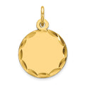 Sterling Silver GP Engraveable Round Polished Disc Charm, 20 x 13 mm, 1.05 g