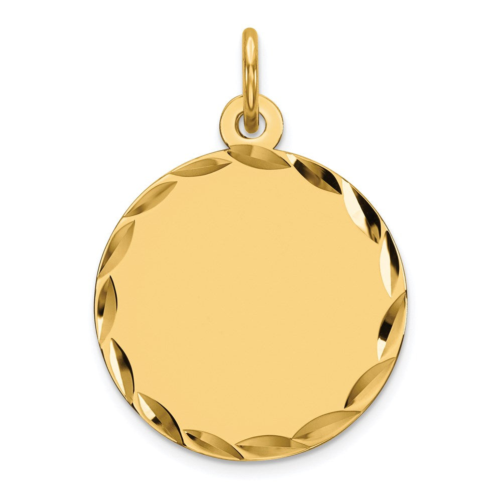 Sterling Silver GP Engraveable Round Polished Disc Charm, 23 x 16 mm, 1.64 g