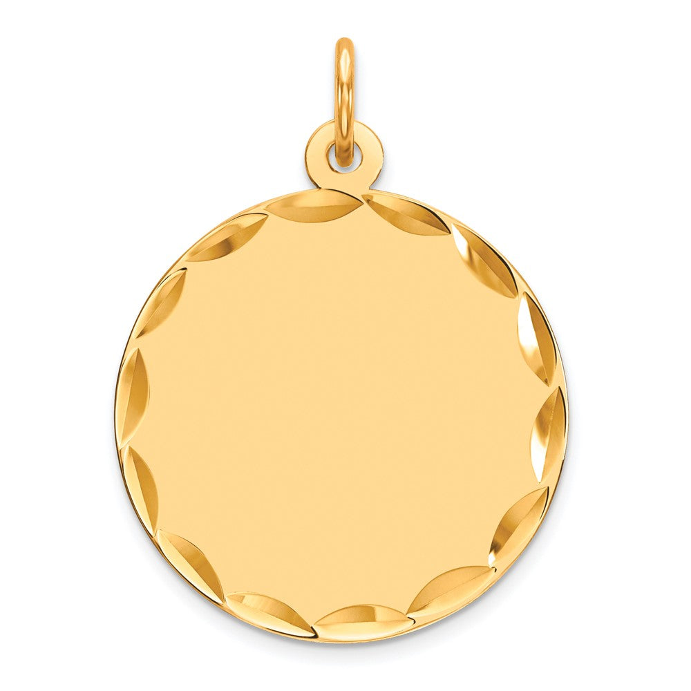 Sterling Silver GP Engraveable Round Polished Disc Charm, 26 x 19 mm, 3.28 g