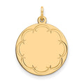 Sterling Silver GP Engraveable Round Polished Disc Charm, 26 x 20 mm, 1.27 g