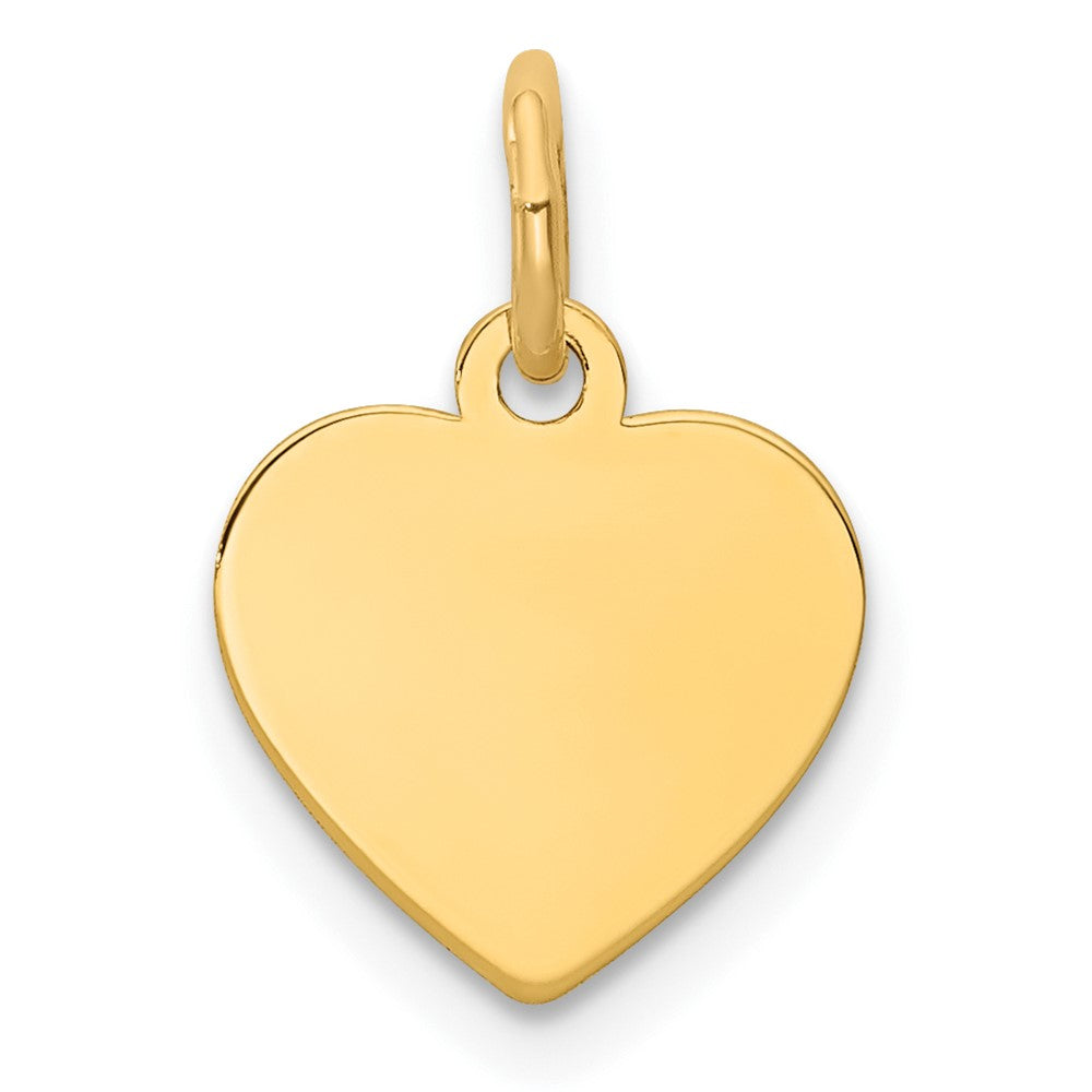 Sterling Silver GP Engraveable Heart Polished Disc Charm, 15 x 10 mm, 0.37 g
