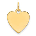 Sterling Silver GP Engraveable Heart Polished Disc Charm, 18 x 14 mm, 1.46 g