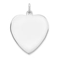 Sterling Silver Rhod-plated Eng. Heart Polish Front/Satin Back Disc Charm, 28 x 21 mm, 3.77 g - ID5S9QM392/508L7