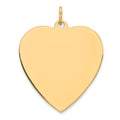 Sterling Silver GP Engraveable Heart Polished Disc Charm, 31 x 25 mm, 2.89 g
