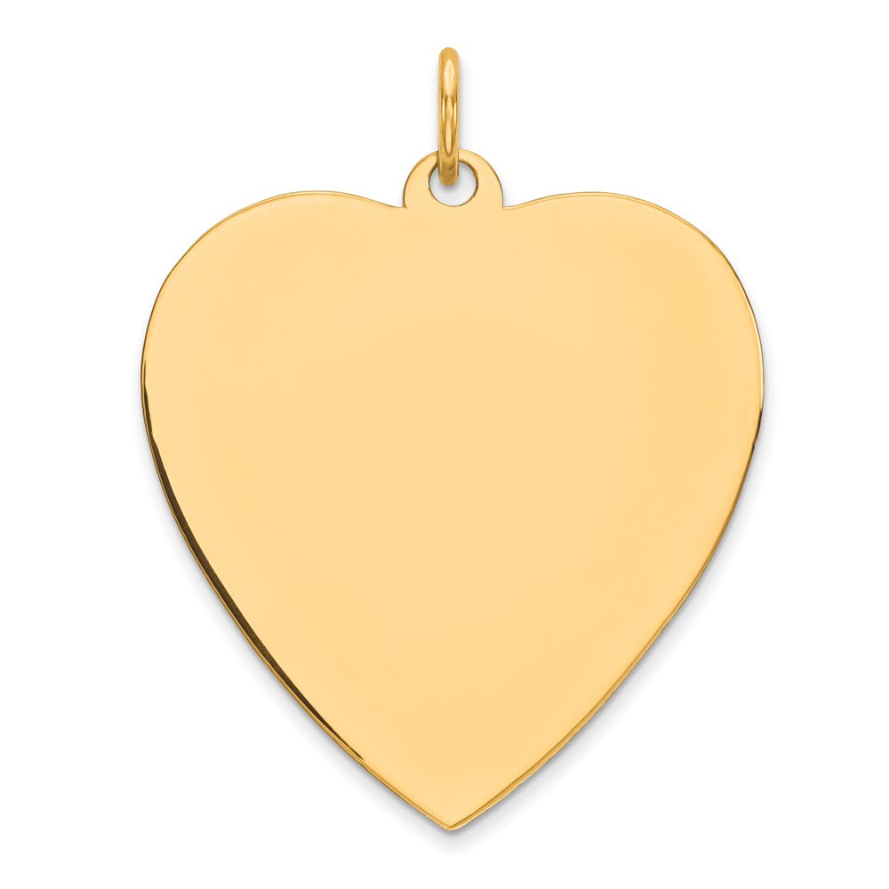 Sterling Silver GP Engraveable Heart Polished Disc Charm, 31 x 25 mm, 1.92 g