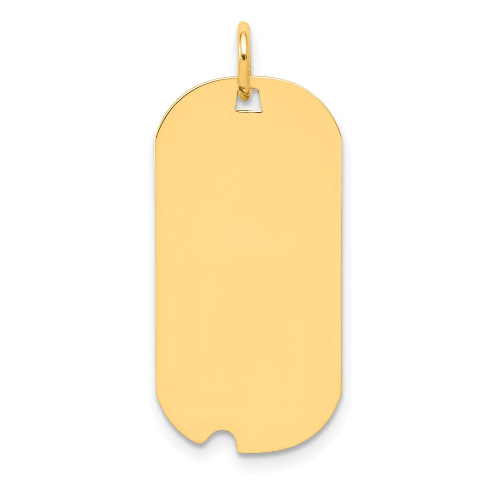 Sterling Silver GP Engravable Dog Tag Polished Disc Charm, 31 x 13 mm, 1.89 g