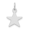 Sterling Silver Rhodium-plated Engraveable Star Disc Charm, 17 x 11 mm, 0.44 g