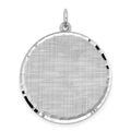 SS Rh-plt Engraveable Round Patterned Polished Front/Satin Back Disc, 30 x 25 mm