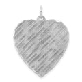 SS Rh-plt Engraveable Heart Patterned Polished Front/Satin Back Disc, 31 x 25 mm, 1.81 g - ID5S9QM479/188L7