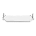 Sterling Silver Rh-plt Engravable Polished Front/Satin Back Plate, 8 x 34 mm