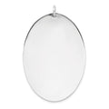 SSilver Rh-plt Engravable Oval Polished Front/Satin Back Disc Charm, 48 x 33 mm, 8.72 g