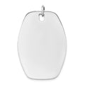 Sterling Silver Rh-plt Engravable Polished Front/Satin Back Disc Charm, 42 x 28 mm