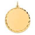 Sterling Silver GP Engraveable Round Polished Disc Charm, 32 x 26 mm, 3.21 g