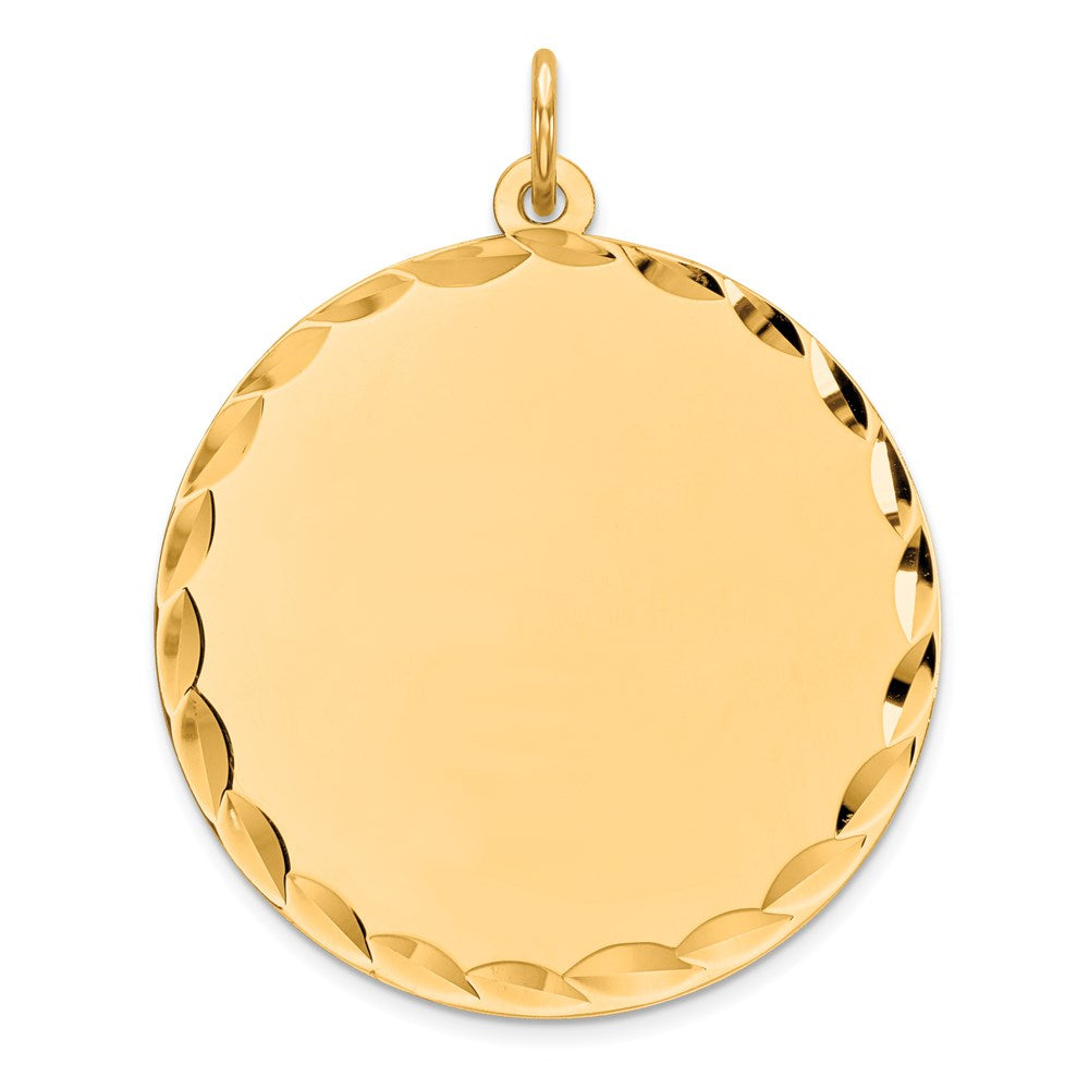 Sterling Silver GP Engraveable Round Polished Disc Charm, 32 x 26 mm, 3.21 g