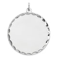 Sterling Silver Rhod-plated Eng. Rnd Polish Front/Satin Back Disc Charm, 36 x 29 mm, 3.98 g - ID5S9QM499/278L7