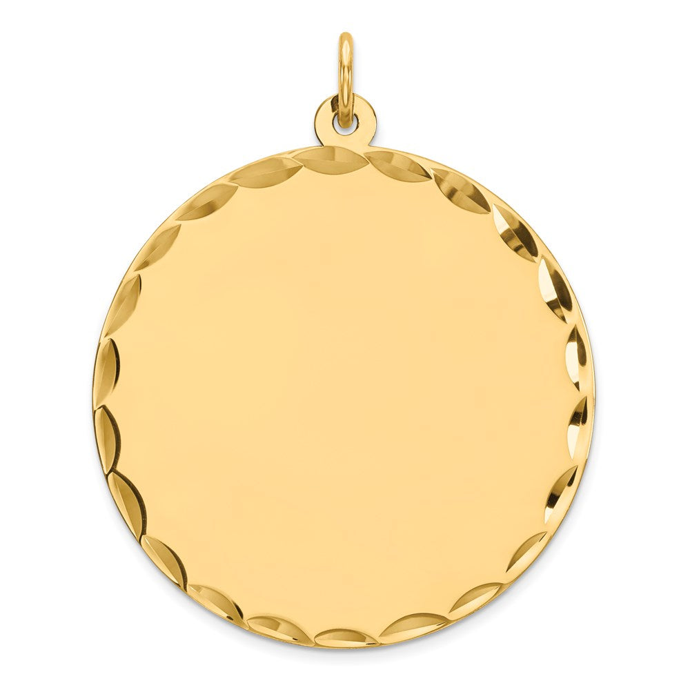 Sterling Silver GP Engraveable Round Polished Disc Charm, 36 x 29 mm, 2.52 g