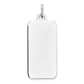 Sterling Silver Rhod-plate Eng. Rect. Polish Front/Satin Back Disc Charm, 30 x 11 mm, 2.11 g