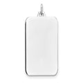 Sterling Silver Rhod-plate Eng. Rect. Polish Front/Satin Back Disc Charm, 37 x 16 mm, 2.03 g