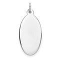 Sterling Silver Rhod-plate Eng. Oval Polish Front/Satin Back Disc Charm, 35 x 14 mm, 1.64 g