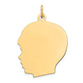 Sterling Silver GP Engravable Boy Polished Disc Charm, 32 x 21 mm, 2.28 g