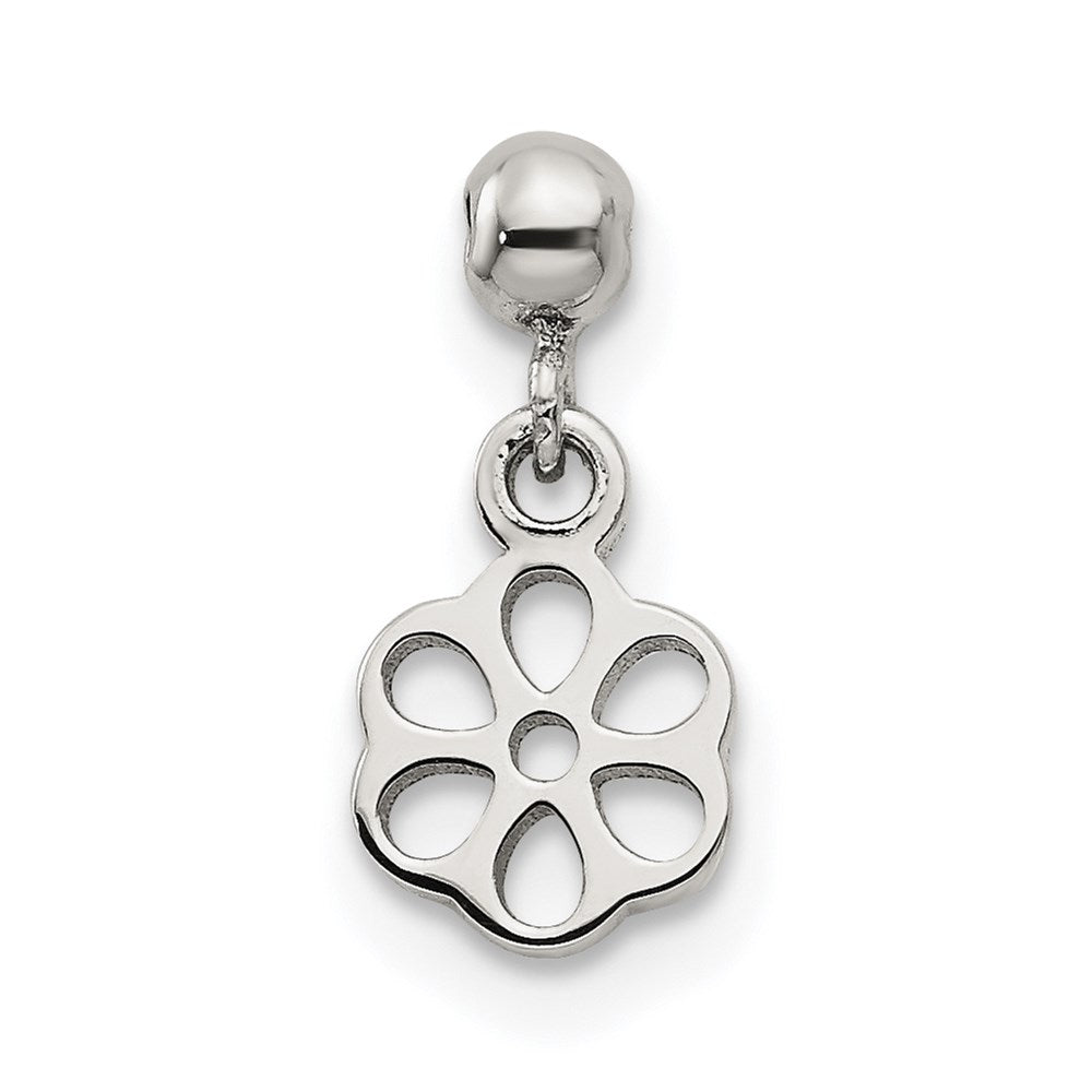 Mio Memento Sterling Silver Dangle Flower Charm, 12.6 x 5.7 mm