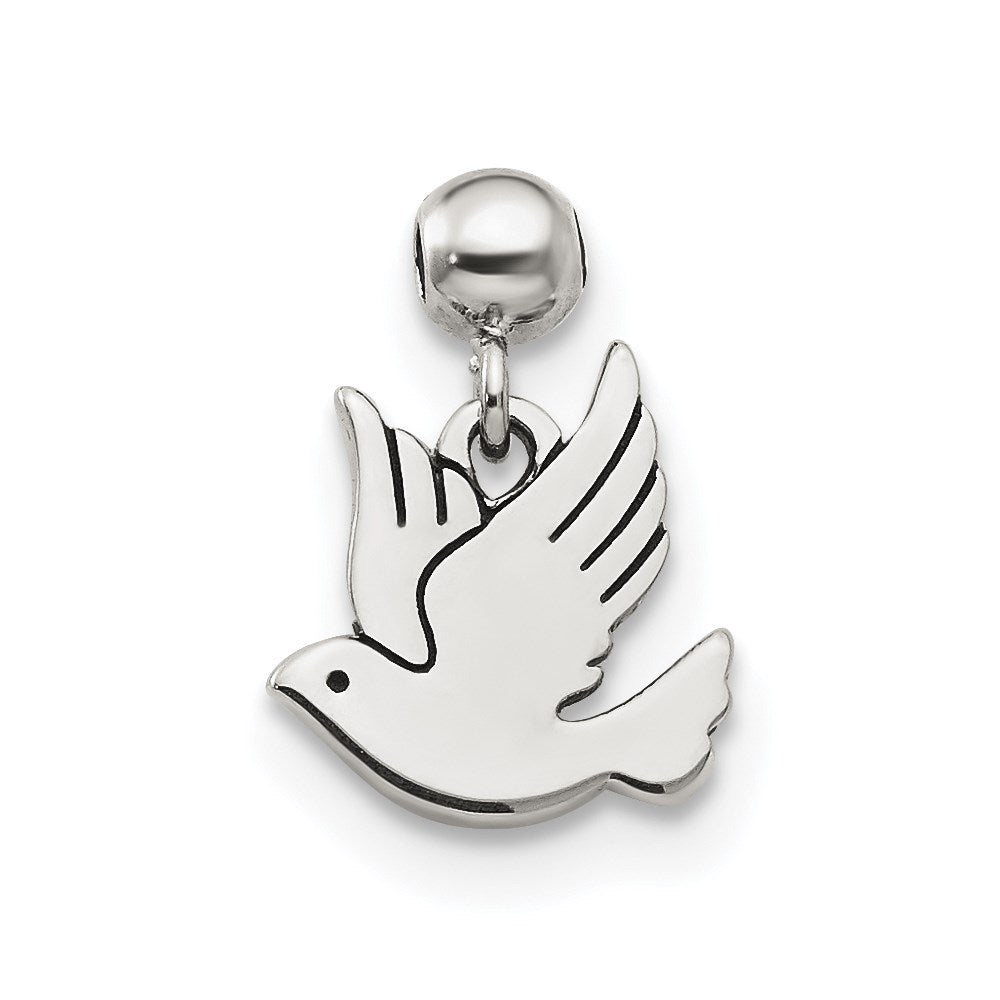 Mio Memento Sterling Silver Dangle Bird Charm, 11.2 x 7.88 mm