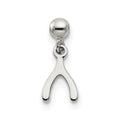 Mio Memento Sterling Silver Dangle Wish Bone Charm, 12.4 x 5.2 mm