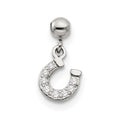 Mio Memento Sterling Silver CZ Dangle Horseshoe Charm, 11.6 x 5.7 mm