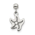 Mio Memento Sterling Silver Dangle Starfish Charm, 14.4 x 8.15 mm
