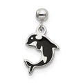 Mio Memento Sterling Silver Enamel Dangle Whale Charm, 15.8 x 8 mm