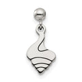 Mio Memento Sterling Silver Dangle Shell Charm, 15.5 x 7.11 mm