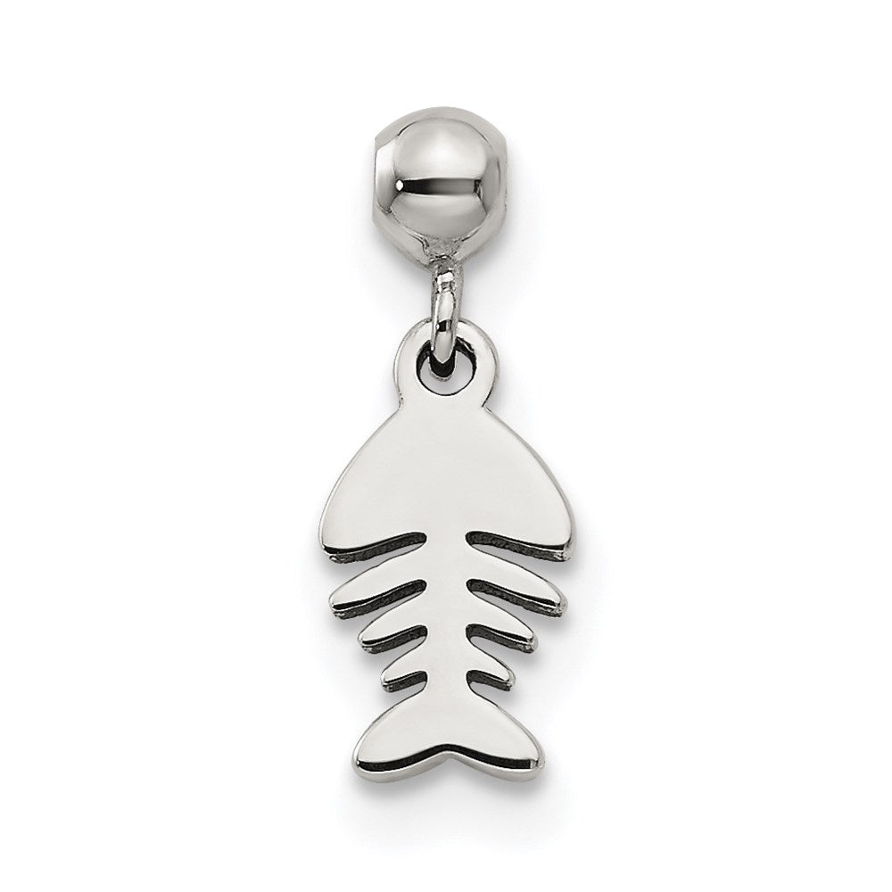 Mio Memento Sterling Silver Dangle Fish Charm, 12.6 x 4.9 mm